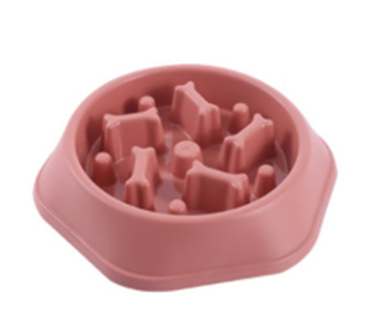 JMT-165258 Bone Shaped Slow Feed Dog Bowl for Choke Prevention, Made from Durable Plastic
