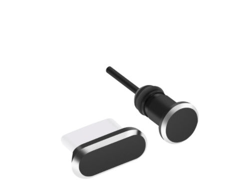 JMT-165258 Metal Dust Plug for Charging Port - Available in Black, Gold, Silver, Blue, Red, Rose Gold, and Gray