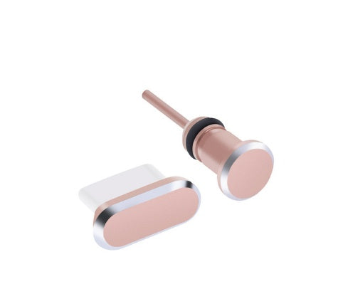 JMT-165258 Metal Dust Plug for Charging Port - Available in Black, Gold, Silver, Blue, Red, Rose Gold, and Gray
