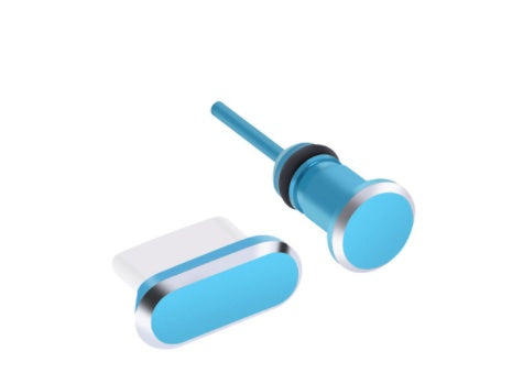 JMT-165258 Metal Dust Plug for Charging Port - Available in Black, Gold, Silver, Blue, Red, Rose Gold, and Gray