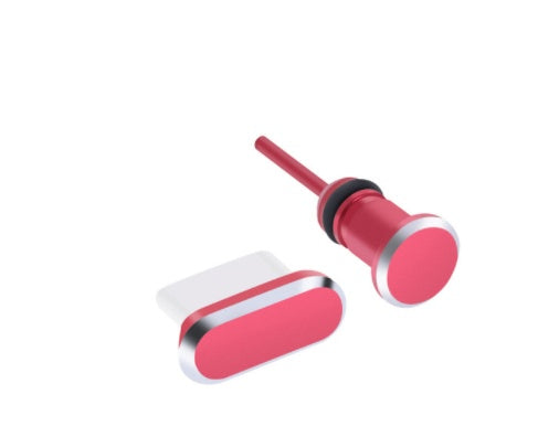 JMT-165258 Metal Dust Plug for Charging Port - Available in Black, Gold, Silver, Blue, Red, Rose Gold, and Gray