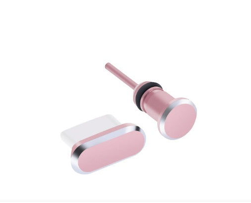JMT-165258 Metal Dust Plug for Charging Port - Available in Black, Gold, Silver, Blue, Red, Rose Gold, and Gray