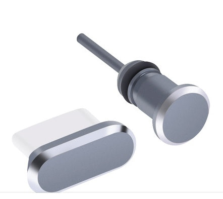 JMT-165258 Metal Dust Plug for Charging Port - Available in Black, Gold, Silver, Blue, Red, Rose Gold, and Gray