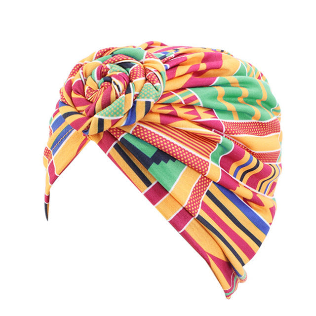 JMT-165770 African Pattern Cotton Turban Headwrap for Women