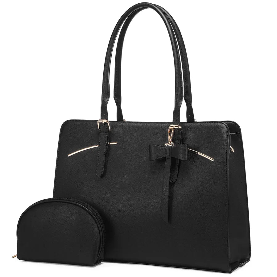 JMT-165898 Ladies Laptop Work Shoulder Tote - PU Leather Briefcase for Computer and Daily Use