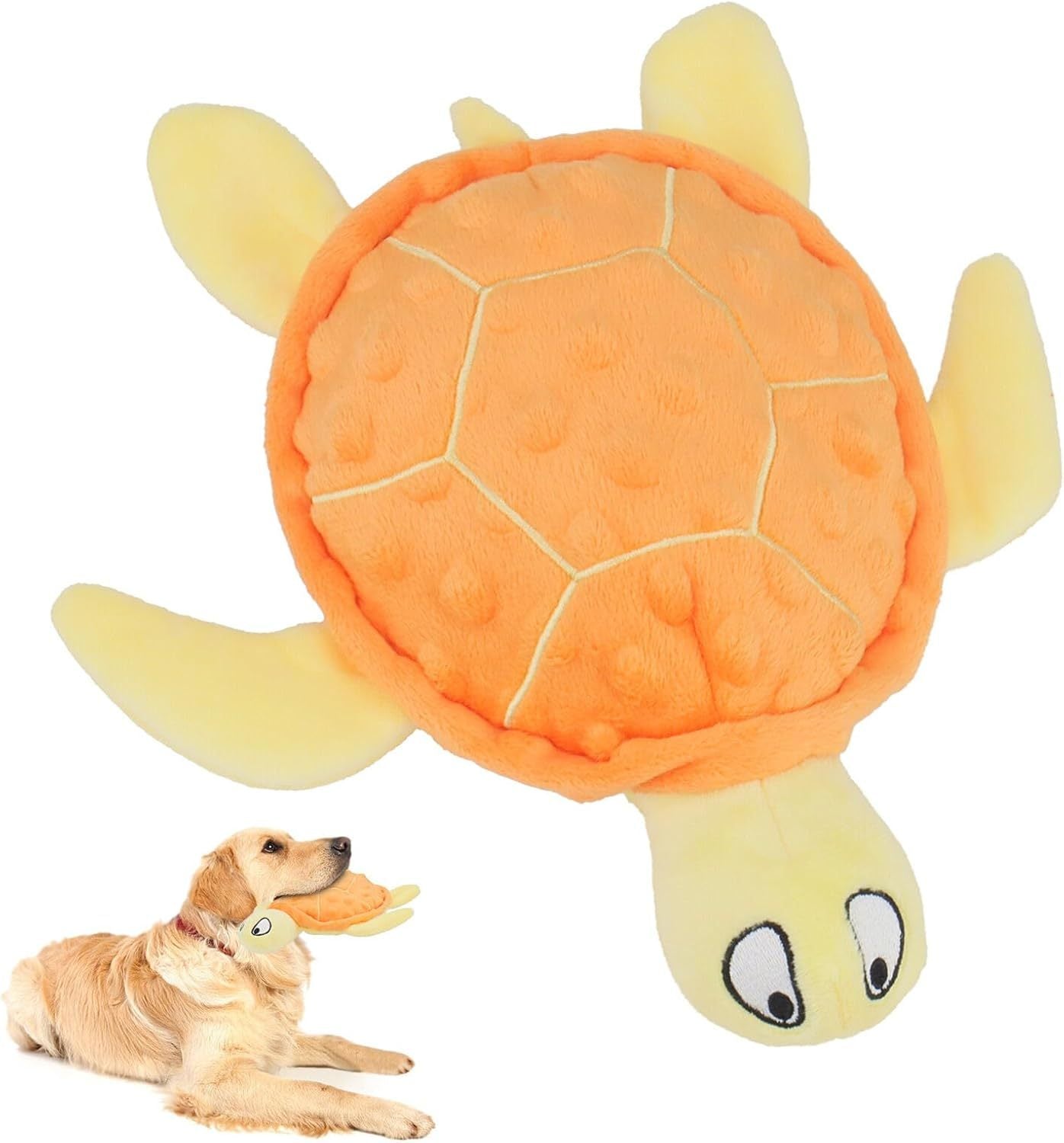 JMT-166218 Interactive Squeaky Sea Turtle Plush Toy for Small Dogs - Durable, No Stuffing, Ideal for Indoor Play and Teething Relief