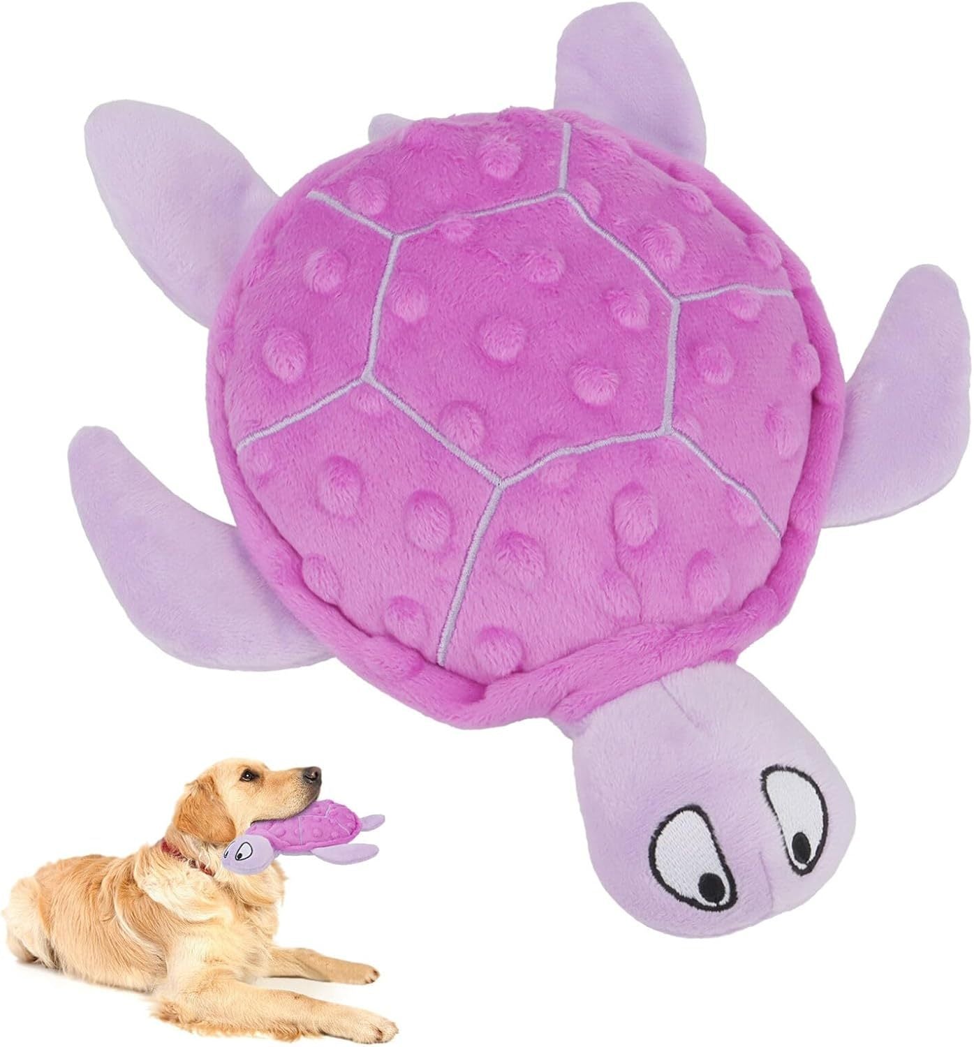 JMT-166218 Interactive Squeaky Sea Turtle Plush Toy for Small Dogs - Durable, No Stuffing, Ideal for Indoor Play and Teething Relief