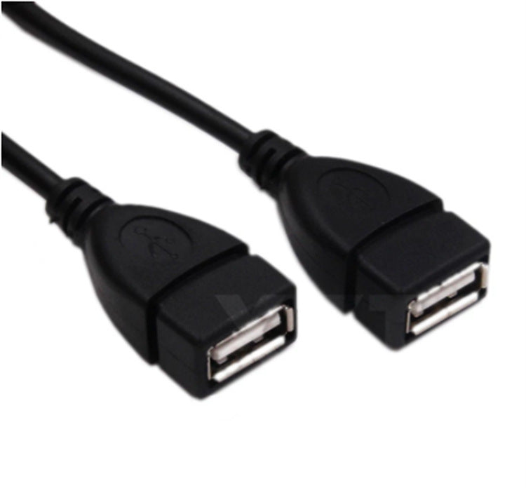 JMT-166410 Dual USB Female Charging Cable - 0.3m Black Copper Wire for Personal Computer