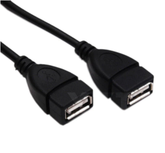 JMT-166410 Dual USB Female Charging Cable - 0.3m Black Copper Wire for Personal Computer