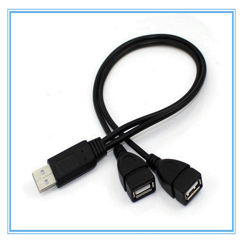 JMT-166410 Dual USB Female Charging Cable - 0.3m Black Copper Wire for Personal Computer