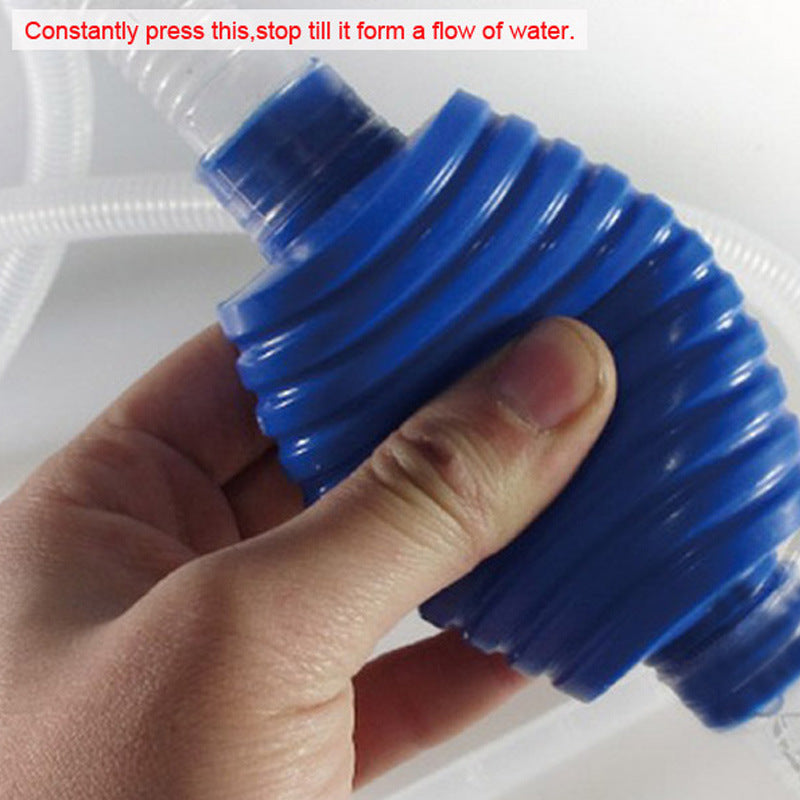 JMT-166410 Semi-Automatic Fish Tank Water Change Pump - 140cm Plastic Sand Washer in White and Blue
