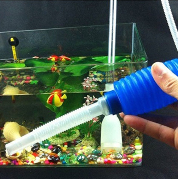 JMT-166410 Semi-Automatic Fish Tank Water Change Pump - 140cm Plastic Sand Washer in White and Blue