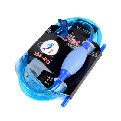 JMT-166410 Semi-Automatic Fish Tank Water Change Pump - 140cm Plastic Sand Washer in White and Blue