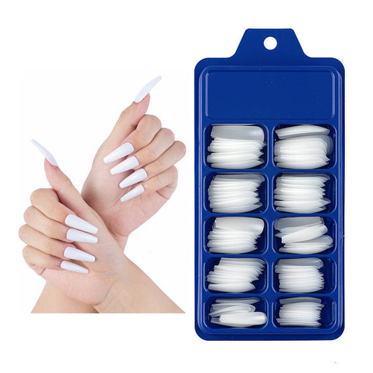 JMT-166538 100 Solid Ballet Nail Patches in Blue Blister Box - Korean ABS Material, Reusable and Durable 32g