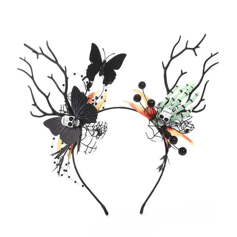 JMT-166922 Halloween Bat and Pumpkin Headband for Festive Celebrations