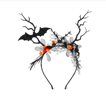 JMT-166922 Halloween Bat and Pumpkin Headband for Festive Celebrations