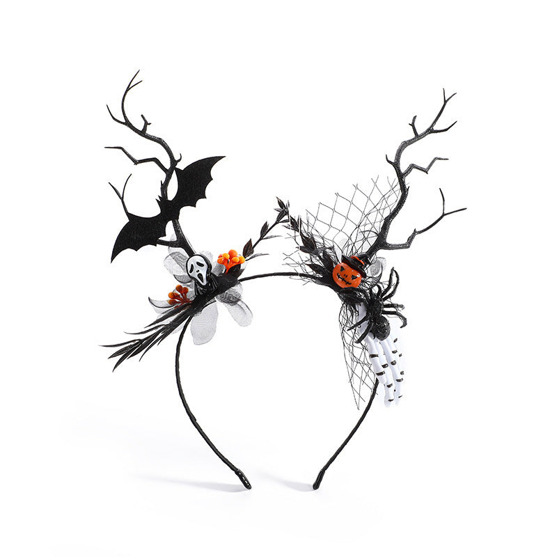 JMT-166922 Halloween Bat and Pumpkin Headband for Festive Celebrations