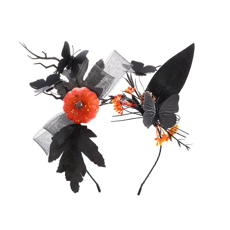 JMT-166922 Halloween Bat and Pumpkin Headband for Festive Celebrations