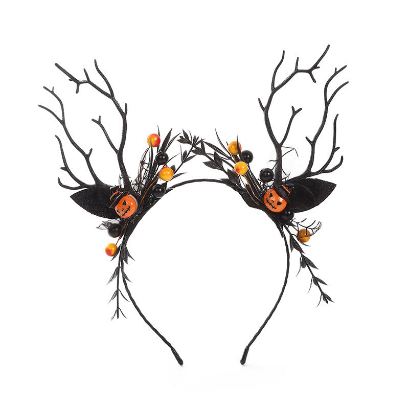 JMT-166922 Halloween Bat and Pumpkin Headband for Festive Celebrations