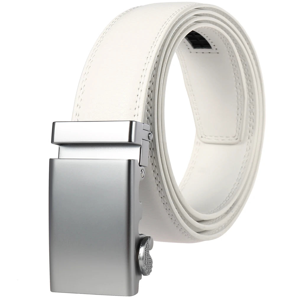 JMT-166986 Adjustable Automatic Leather Belt for Men - Versatile Business and Casual Style, Model LY33-77783-1