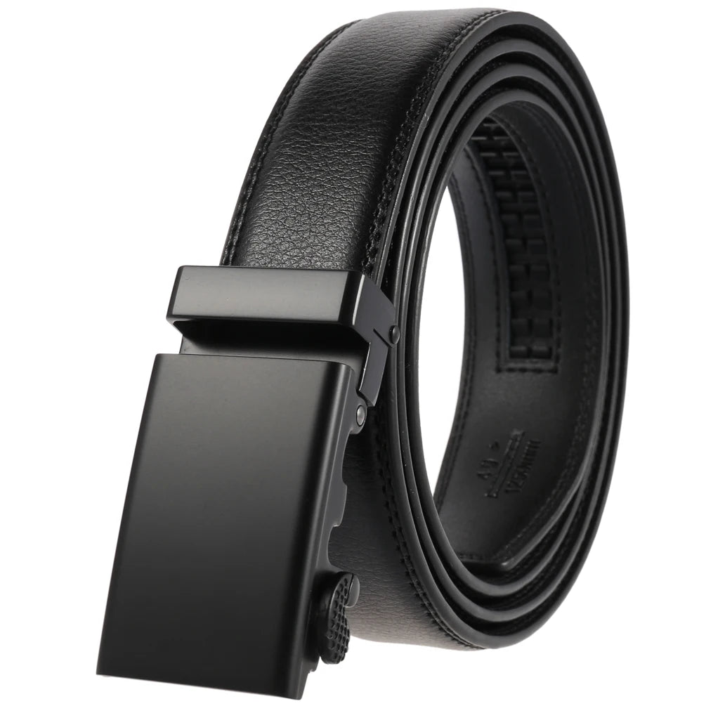 JMT-166986 Adjustable Automatic Leather Belt for Men - Versatile Business and Casual Style, Model LY33-77783-1