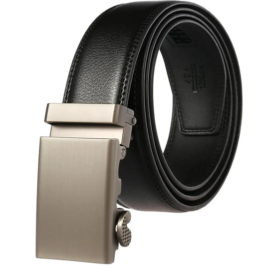 JMT-166986 Adjustable Automatic Leather Belt for Men - Versatile Business and Casual Style, Model LY33-77783-1