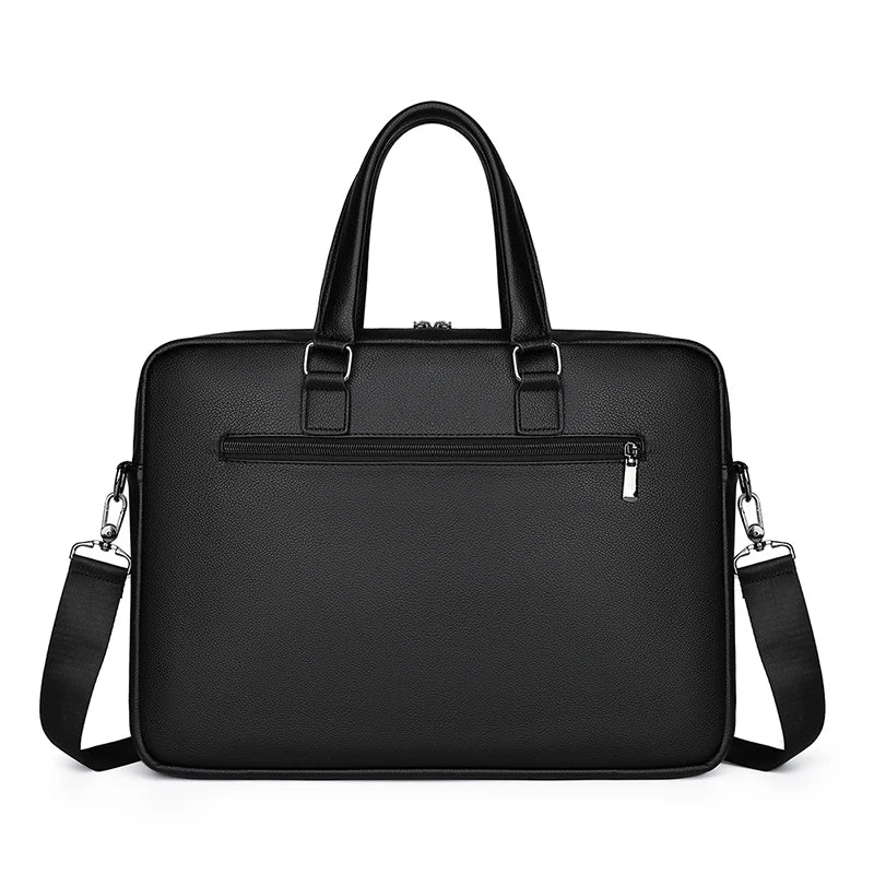 JMT-167050 Elegant Slim Rolling Laptop Bag for 14-15.6 Inch Laptops in Faux Vegan PU Leather