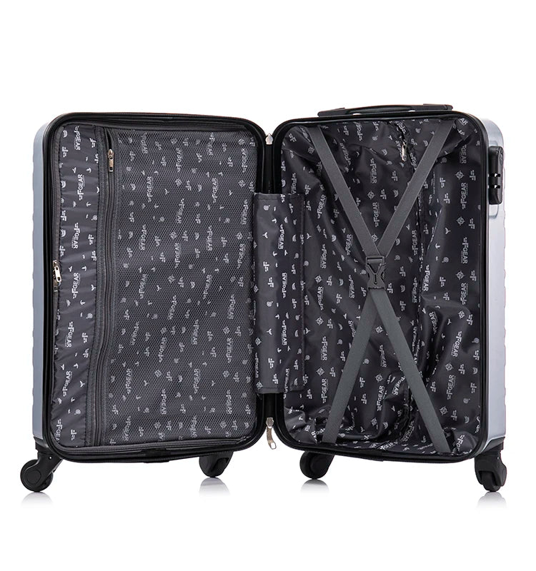 JMT-167114 ABS Hard Shell Trolley Suitcase Set - 20/24/28 Inch, Spacious Travel Luggage Collection