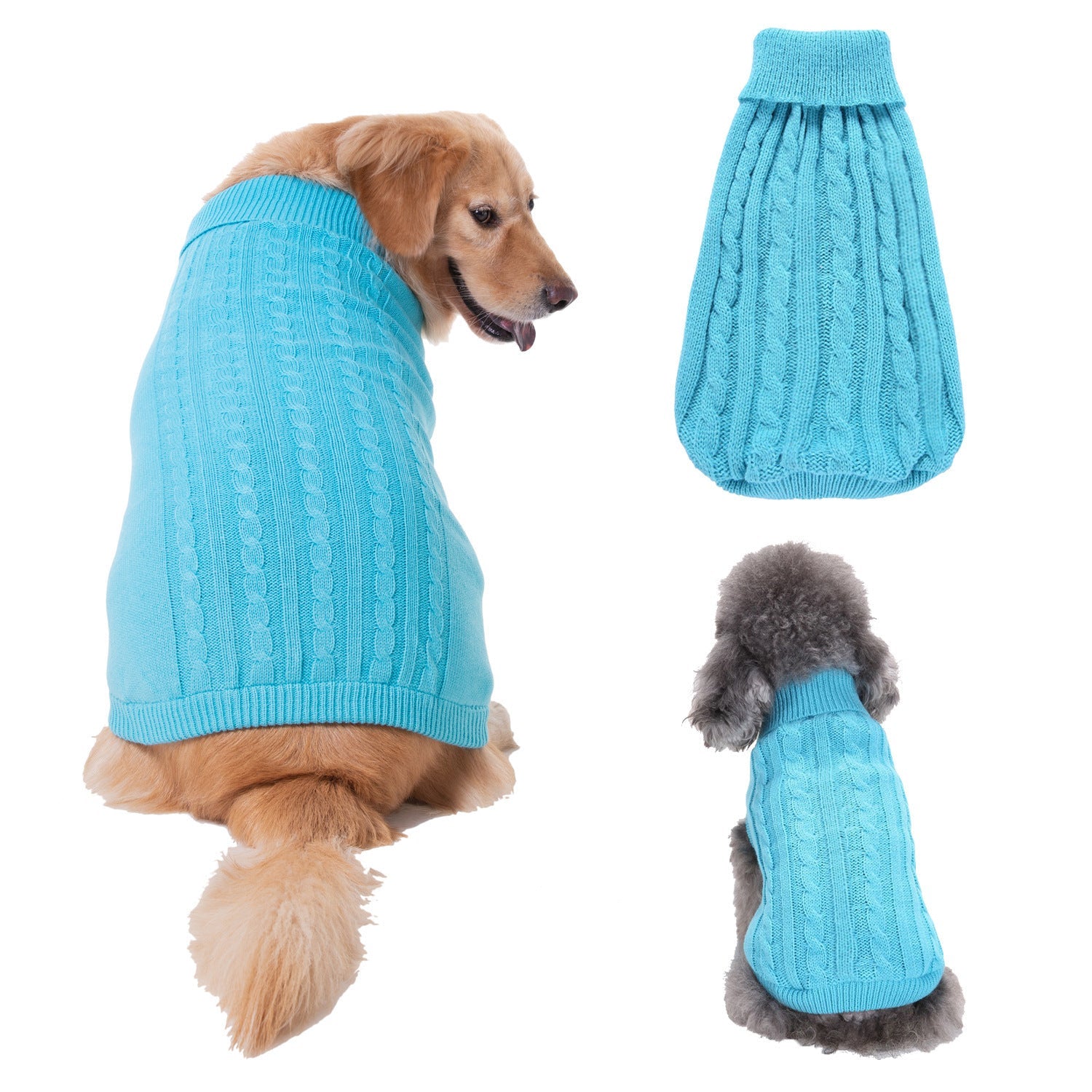 JMT-167306 Solid Color Acrylic Dog Sweater for Small Breeds - Fits XS to 3XL