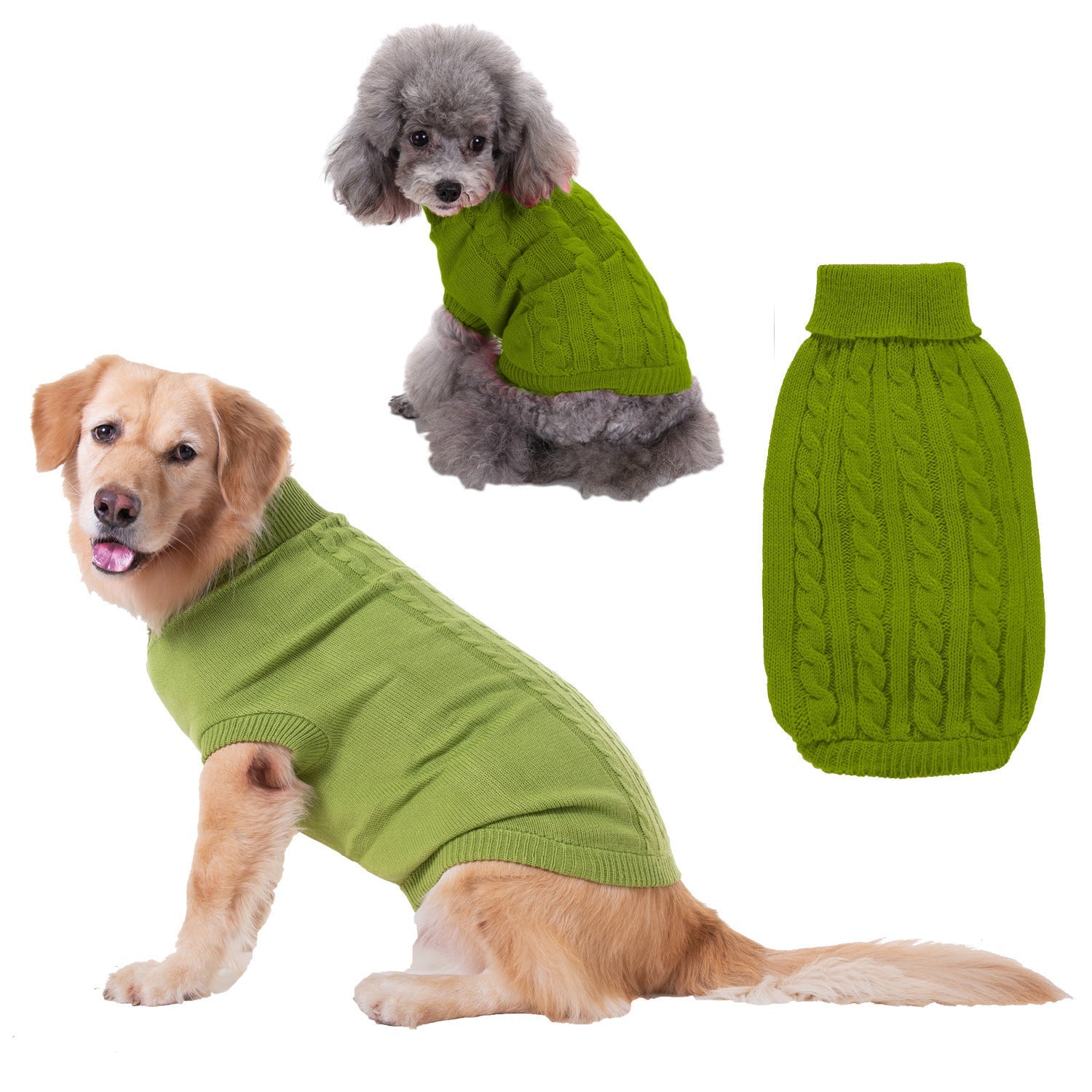 JMT-167306 Solid Color Acrylic Dog Sweater for Small Breeds - Fits XS to 3XL