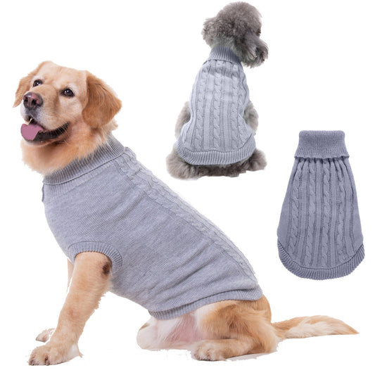 JMT-167306 Solid Color Acrylic Dog Sweater for Small Breeds - Fits XS to 3XL