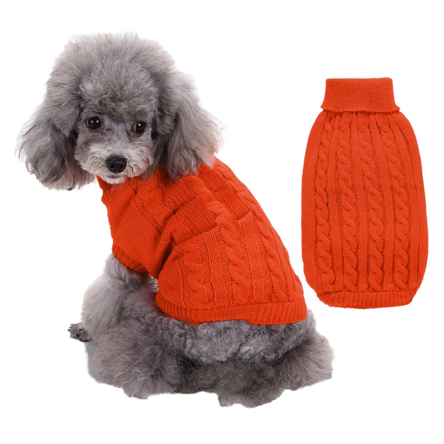 JMT-167306 Solid Color Acrylic Dog Sweater for Small Breeds - Fits XS to 3XL