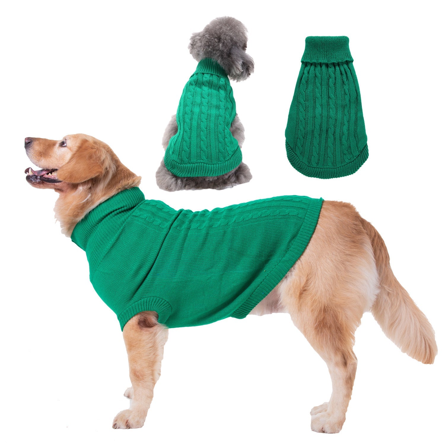 JMT-167306 Solid Color Acrylic Dog Sweater for Small Breeds - Fits XS to 3XL