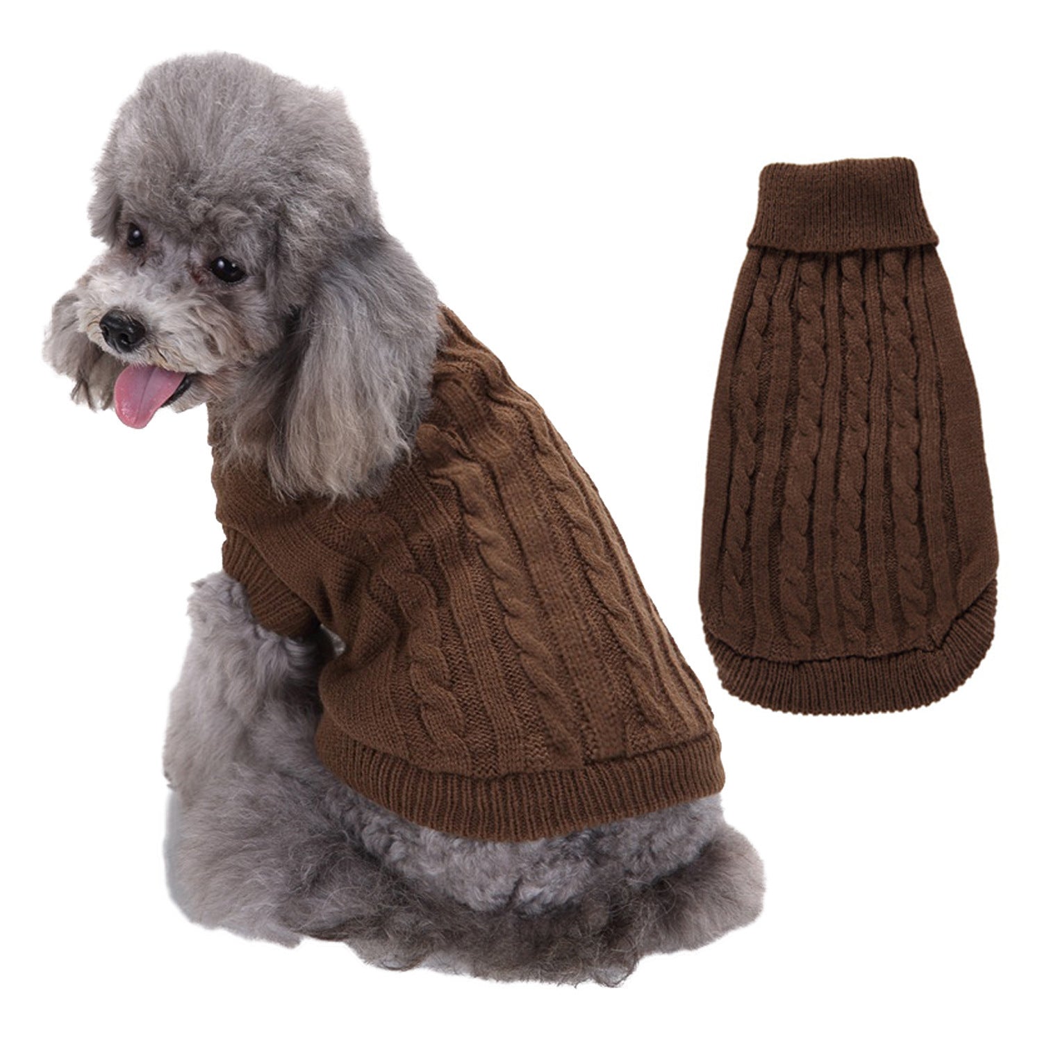 JMT-167306 Solid Color Acrylic Dog Sweater for Small Breeds - Fits XS to 3XL