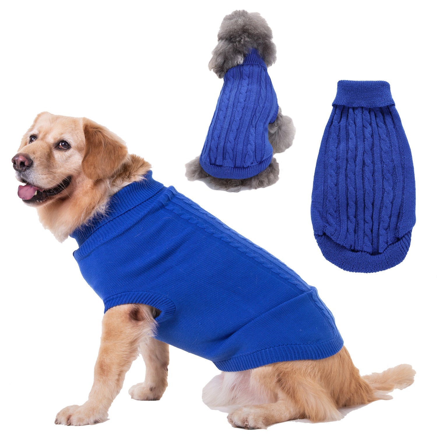 JMT-167306 Solid Color Acrylic Dog Sweater for Small Breeds - Fits XS to 3XL