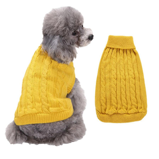 JMT-167306 Solid Color Acrylic Dog Sweater for Small Breeds - Fits XS to 3XL