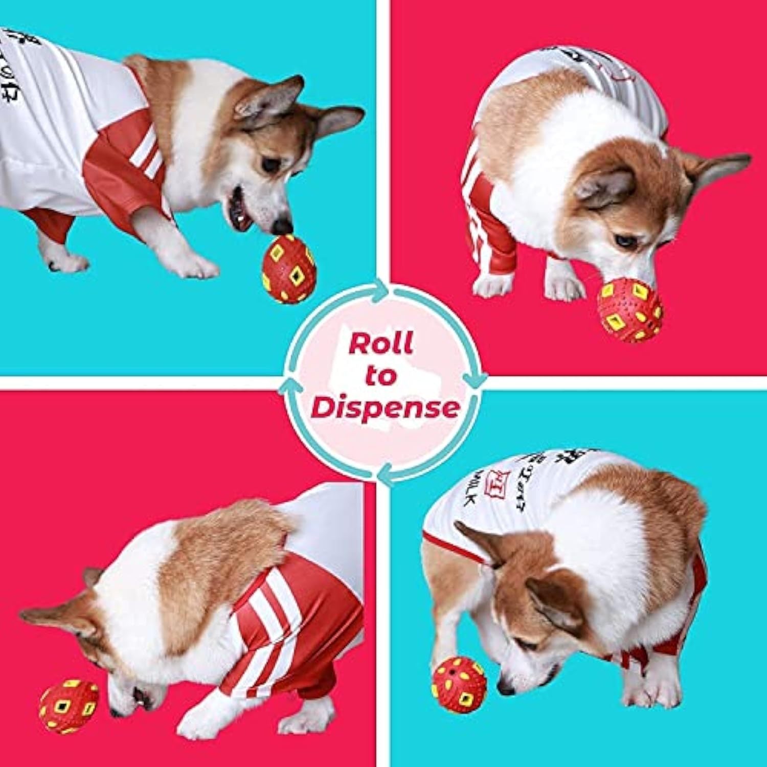 JMT-167370 Interactive Egg-Shaped Puppy Teething Chew Toy with Treat Dispenser