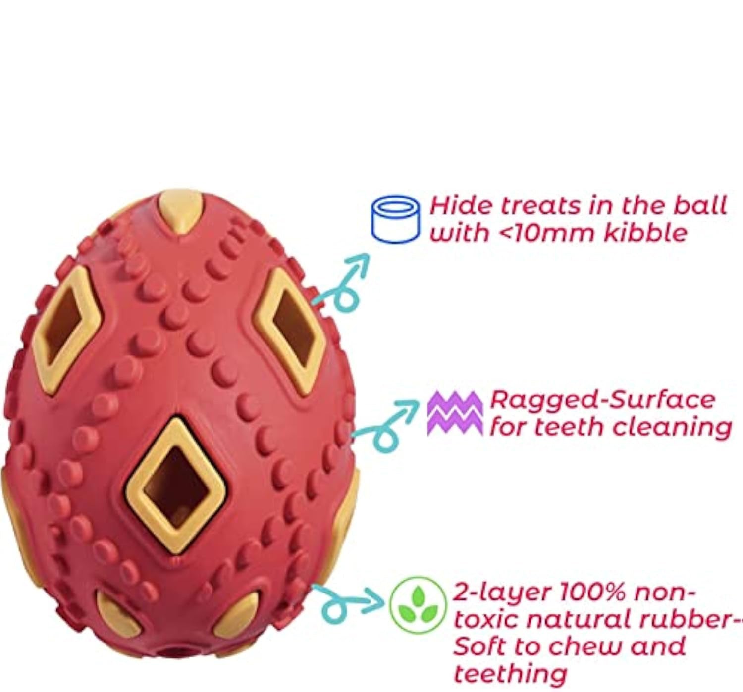 JMT-167370 Interactive Egg-Shaped Puppy Teething Chew Toy with Treat Dispenser