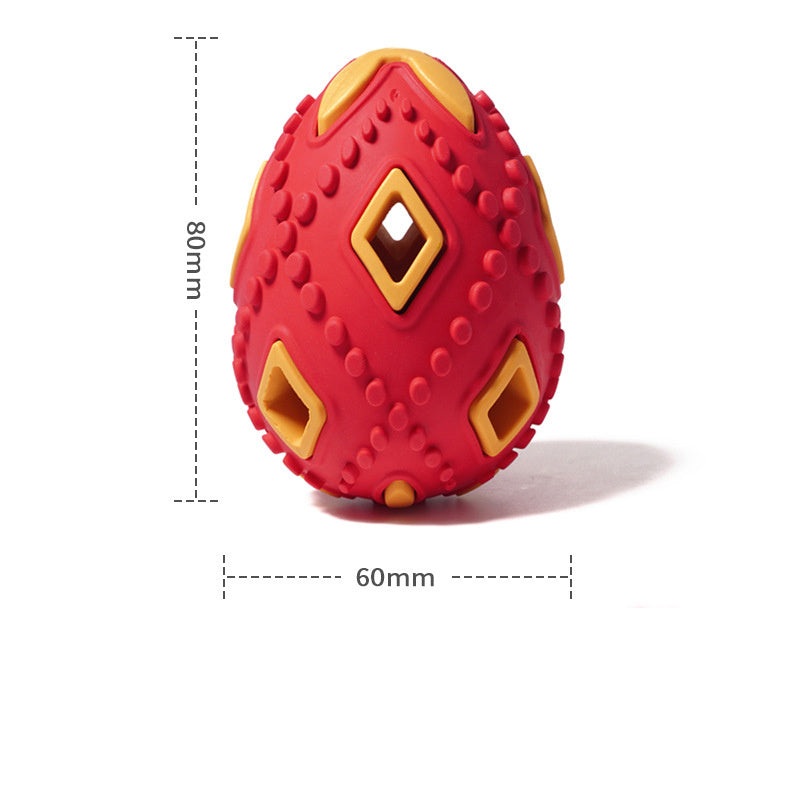 JMT-167370 Interactive Egg-Shaped Puppy Teething Chew Toy with Treat Dispenser