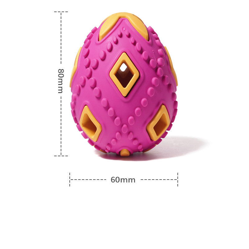JMT-167370 Interactive Egg-Shaped Puppy Teething Chew Toy with Treat Dispenser