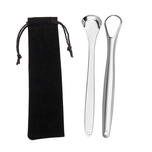 JMT-167370 Rose Gold and Silver Tongue Cleaner - Oral Hygiene Beauty Tool