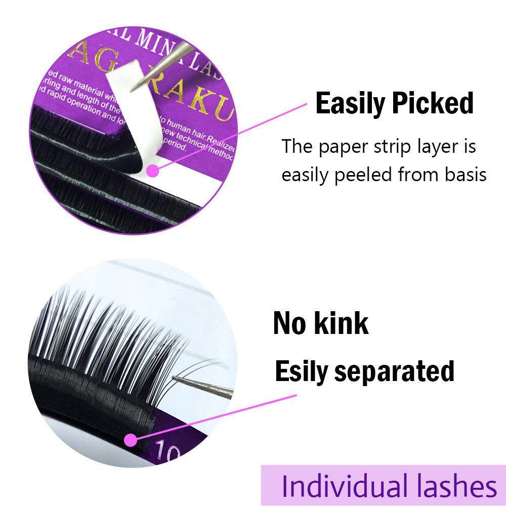 JMT-167498 Natural Look Single Round 0.07 Thick Grafted Synthetic Eyelashes - Length 1cm-1.5cm, 1000 Pairs