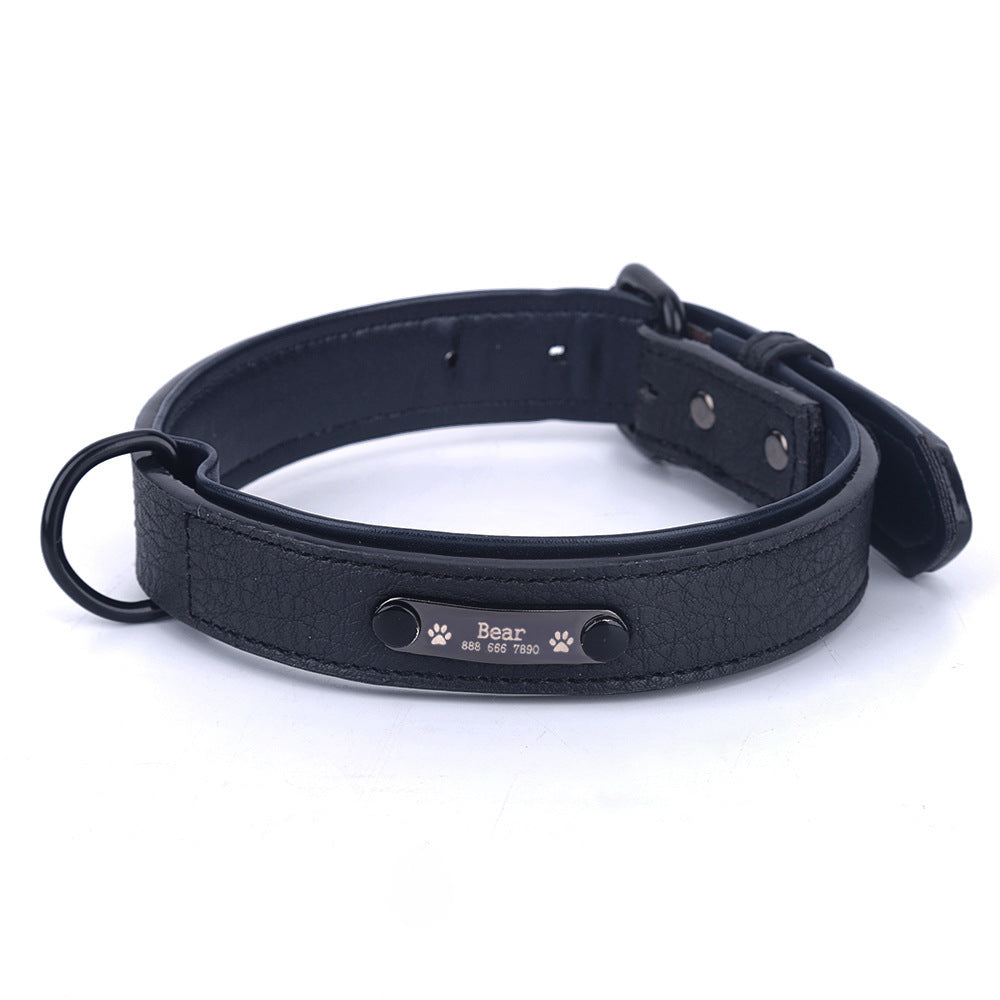 JMT-167562 Customizable Dog Collar with Anti-Loss Nameplate and Durable Traction Leash - Available in Multiple Sizes