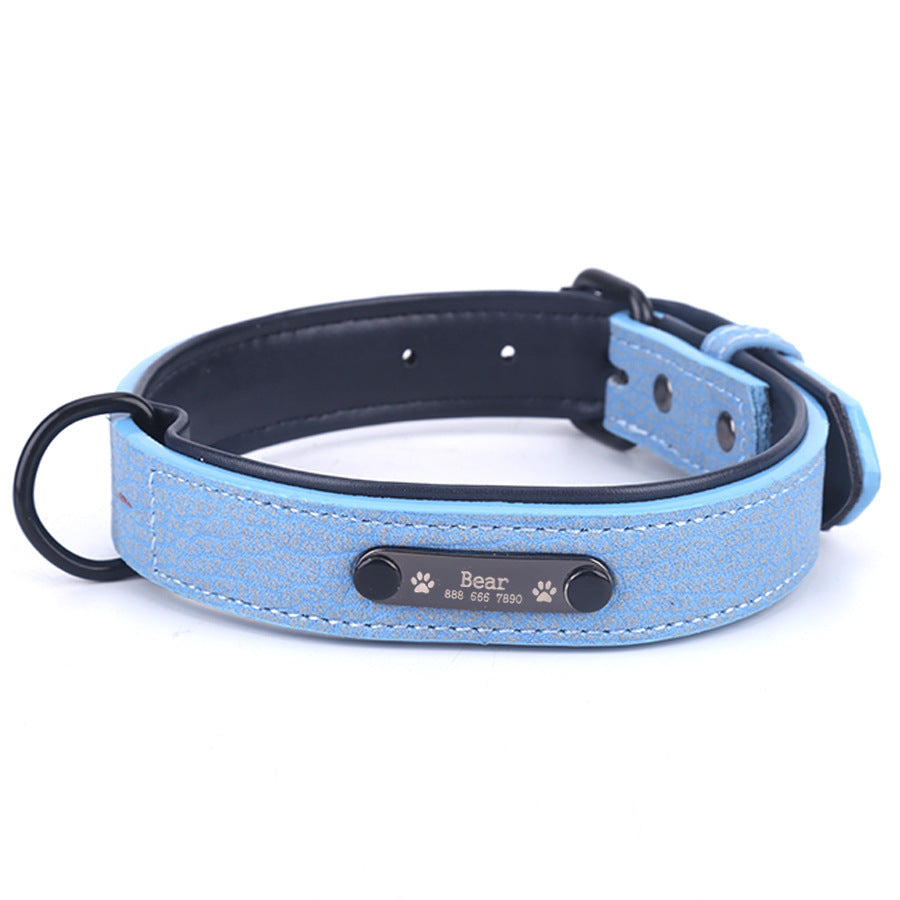 JMT-167562 Customizable Dog Collar with Anti-Loss Nameplate and Durable Traction Leash - Available in Multiple Sizes