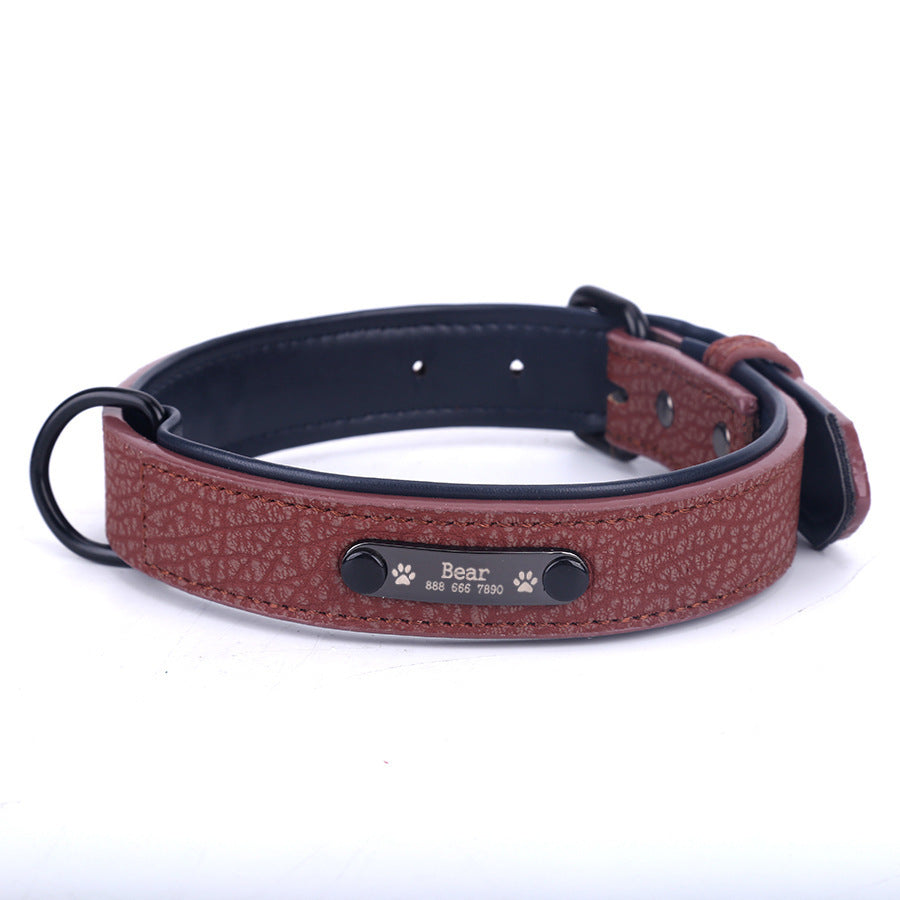 JMT-167562 Customizable Dog Collar with Anti-Loss Nameplate and Durable Traction Leash - Available in Multiple Sizes