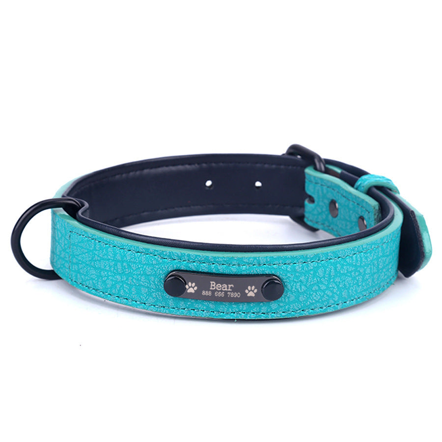 JMT-167562 Customizable Dog Collar with Anti-Loss Nameplate and Durable Traction Leash - Available in Multiple Sizes