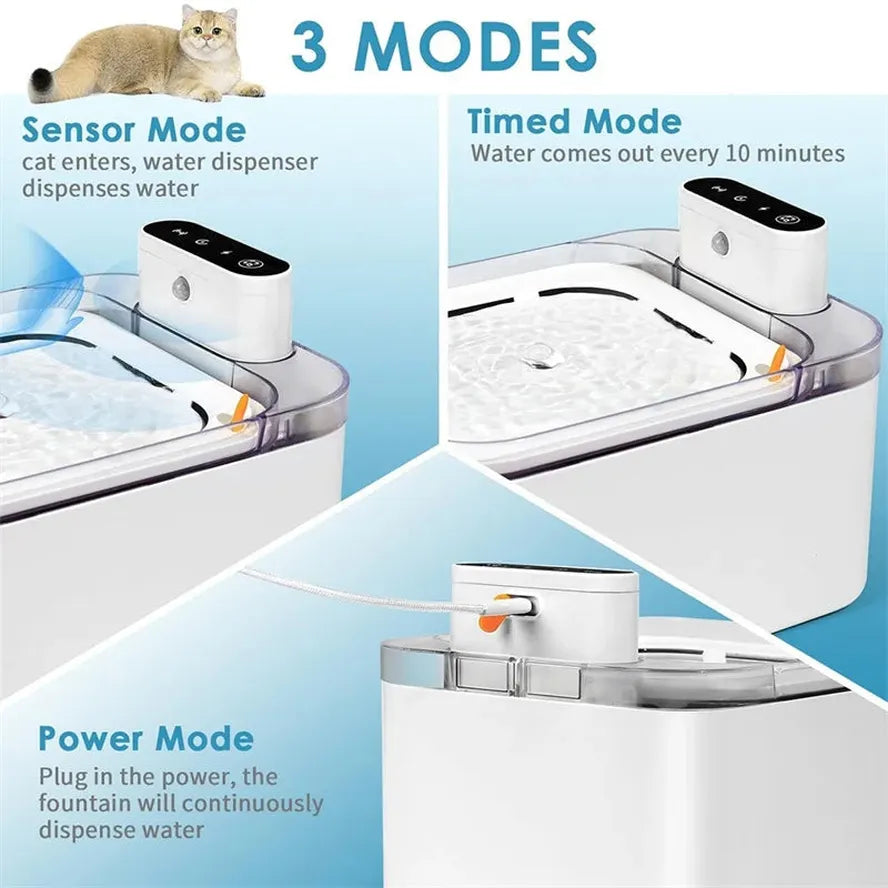 JMT-167754 3L Rechargeable Wireless Pet Water Fountain for Cats and Dogs