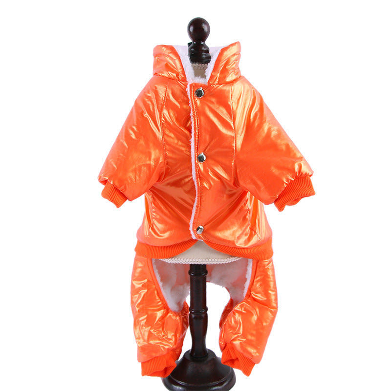 JMT-168010 Windproof Down Jacket for Dogs - Cozy Cotton Outfit in Blue, Black, or Orange, Sizes S to XXL