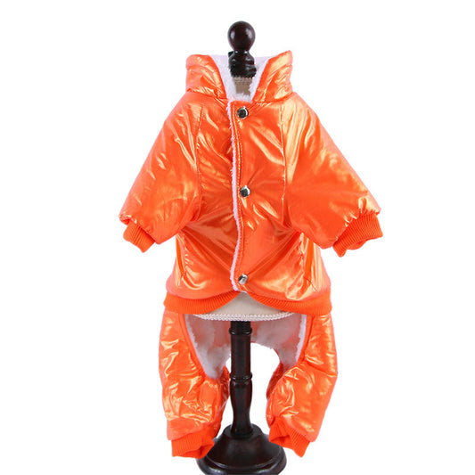 JMT-168010 Windproof Down Jacket for Dogs - Cozy Cotton Outfit in Blue, Black, or Orange, Sizes S to XXL