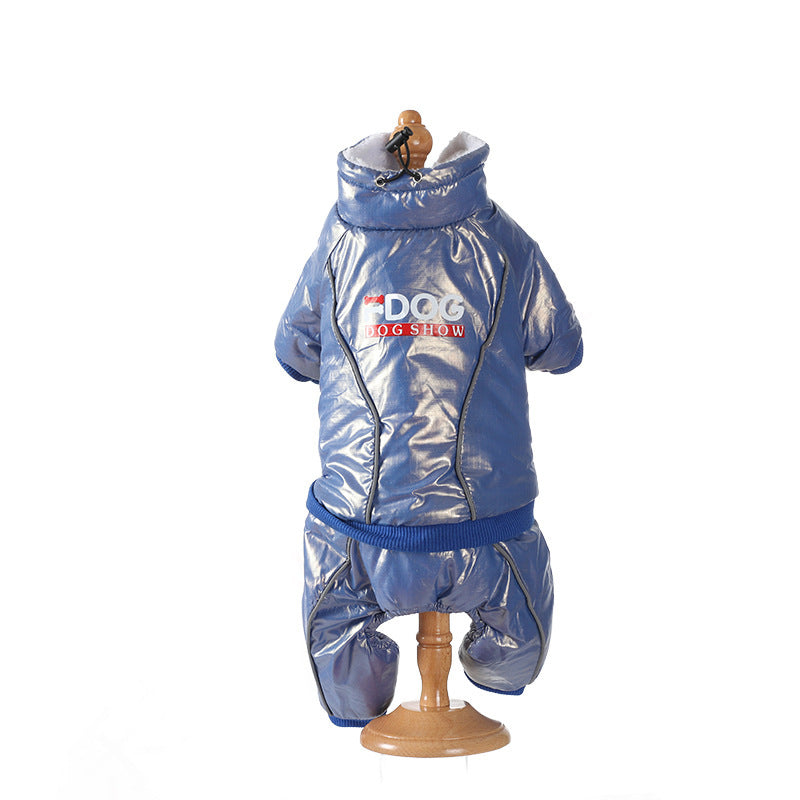 JMT-168010 Windproof Down Jacket for Dogs - Cozy Cotton Outfit in Blue, Black, or Orange, Sizes S to XXL